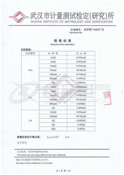 直流電阻快速測試儀，直流電阻測試儀 證書